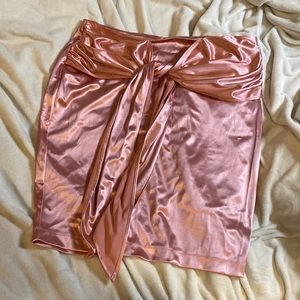 Fashion to Figure FTF x SRV Pink Tie Front Bodycon Knee Length Skirt